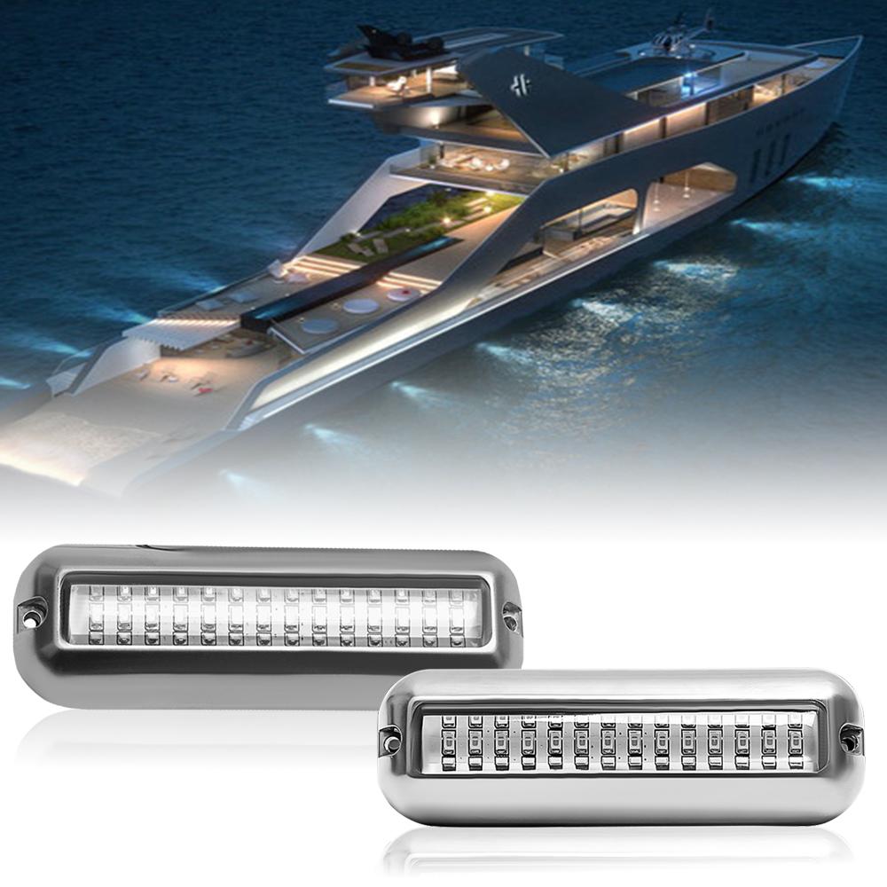 1-4Pcs 42LED Yacht Underwater Light Stainless Steel Marine Navigation Light IP68 Waterproof Marine Boat Lamp Yacht Accessories