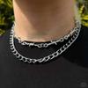 Gothic Punk Style Copper Color Chain Thorny Double Layered Necklace, Fashionable Accessories for Men and Women, Zircon