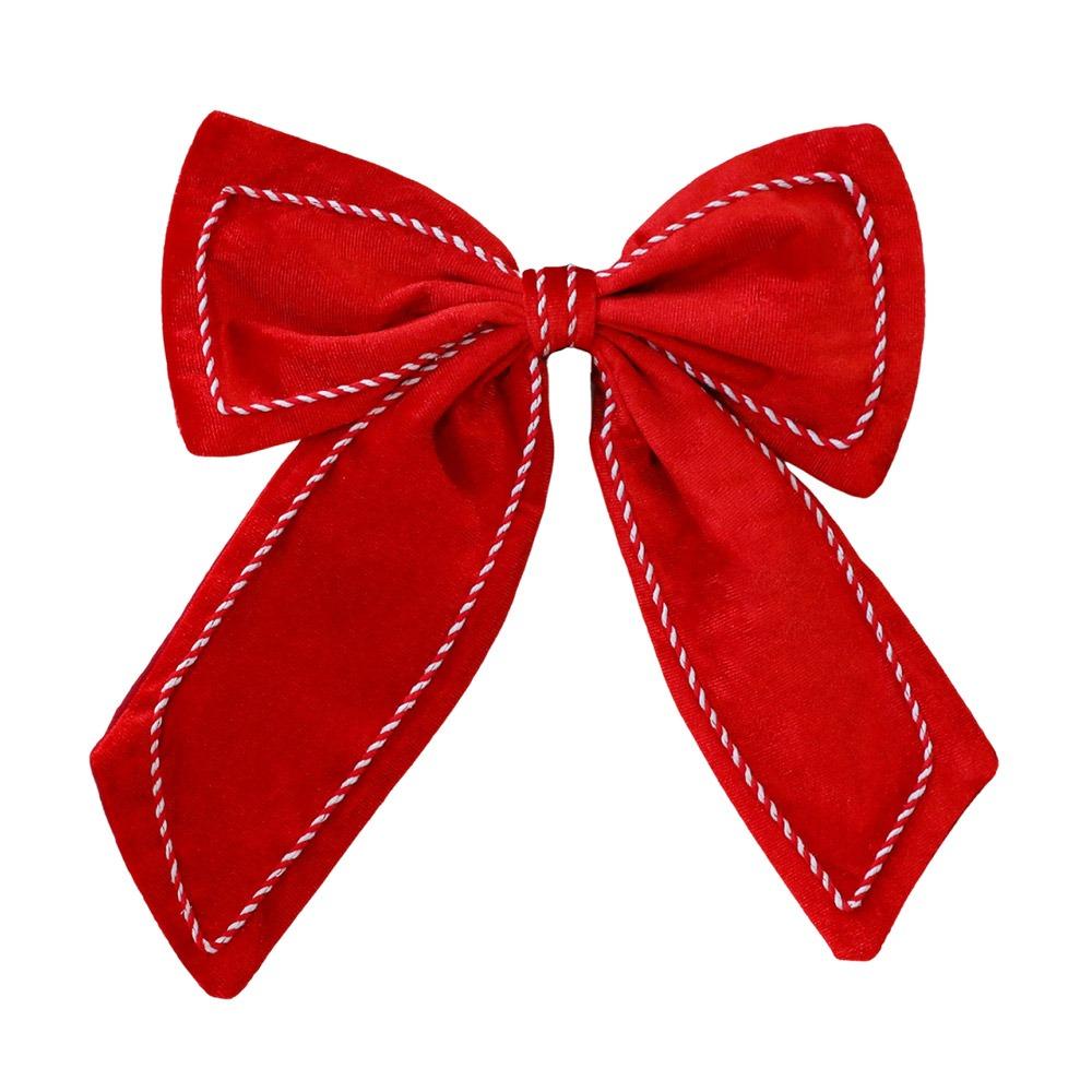 1/2PCS Red Christmas Decorative Bowknot DIY Accessories Big Size Xmas Tree Hanging Bowknot Showwindow Ornament Flannel
