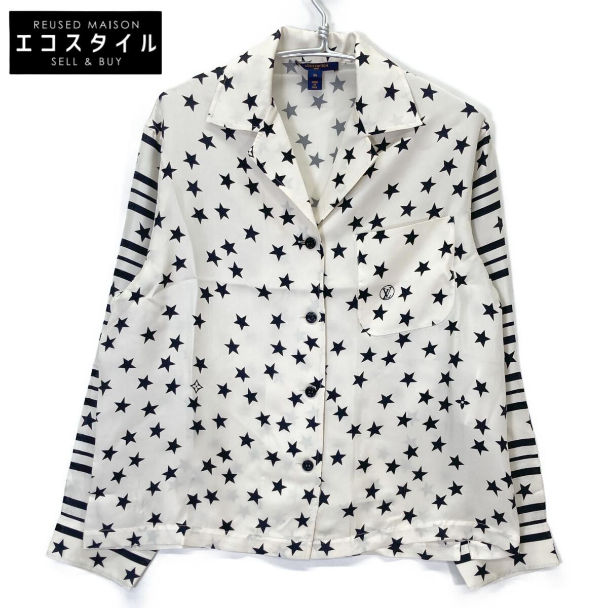 

LOUIS VUITTON 2022 White x Black Star Print Casual Shirt FNBL38 tops 36 White blackUsed