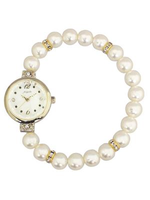[Follow] Fragola Pearl Bracelet Watch N06618A-5 GD Women's White