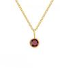 18K Gold Birthstone Stainless Steel Pendant Necklace