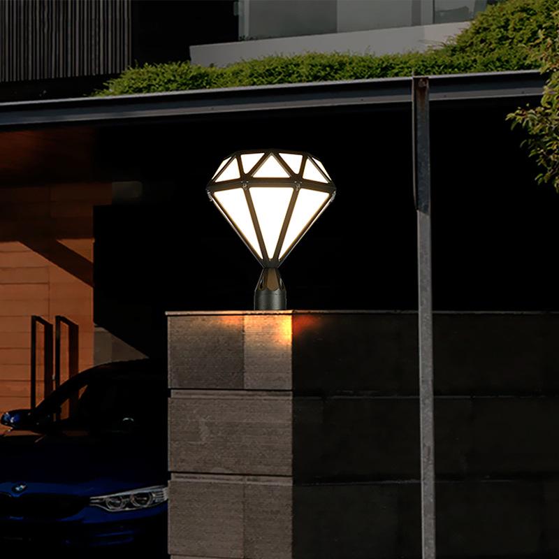 Super Bright LED Diamond Post Cap Light - Waterproof Outdoor Garden & Courtyard Lamp