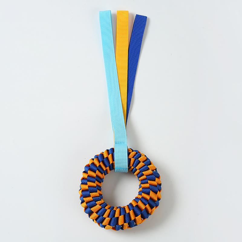 Woven Oxford Cloth Donut Bite Resistant Dog Chew Toy For Teeth Grinding оранжевый