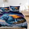 3pcs Lion Fantasy Landscape Duvet Cover Set -Includes 1 Duvet Cover and 2 Pillowcases, No Quilt Core, All-Season Home Decor  yy251111109