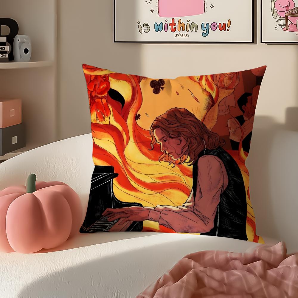 Romantic Tragic Film IInterview with the Vampire Cushion Cover Pillowcase Short Plush Invisible Zipper Room Sofa Cushion Cover