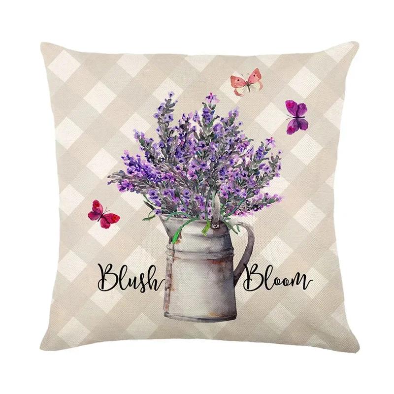 45*45Cm Zonnebloem Kussensloop Printserie Taillekussensloop Kussenhoes Wasbaar Bankbenodigdheden Kussenhoes Home Decor