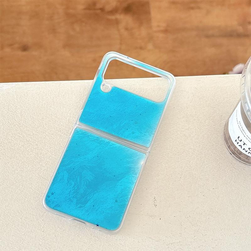 Per Samsung Zflip 6 Flip Schermo Pieghevole Zflip 7 Custodia per Telefono Colore Solido Glitter W24flip Semplice Anti Caduta