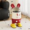 Adorable Rabbit Flip-Top Trash Can with Lid for Kids - Large Capacity for Home, Bedroom, or Bathroom.