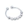 Fashion Women Rings Creative Rotating Beads Open Adjustable Silver Ring Simple Elegant Jewelry Gift