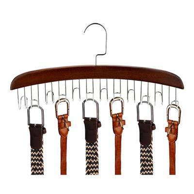 Wood Racks Stainless Steel Scarf Hooks Tie Belt Hanger Organizer Hanging Wardrobe Closet Storage
