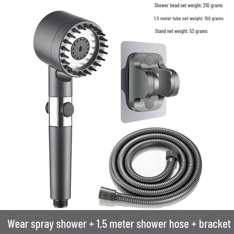 Ultra-High Pressure Massage Shower Head with Spray Booster and Hair Dryer Nozzle