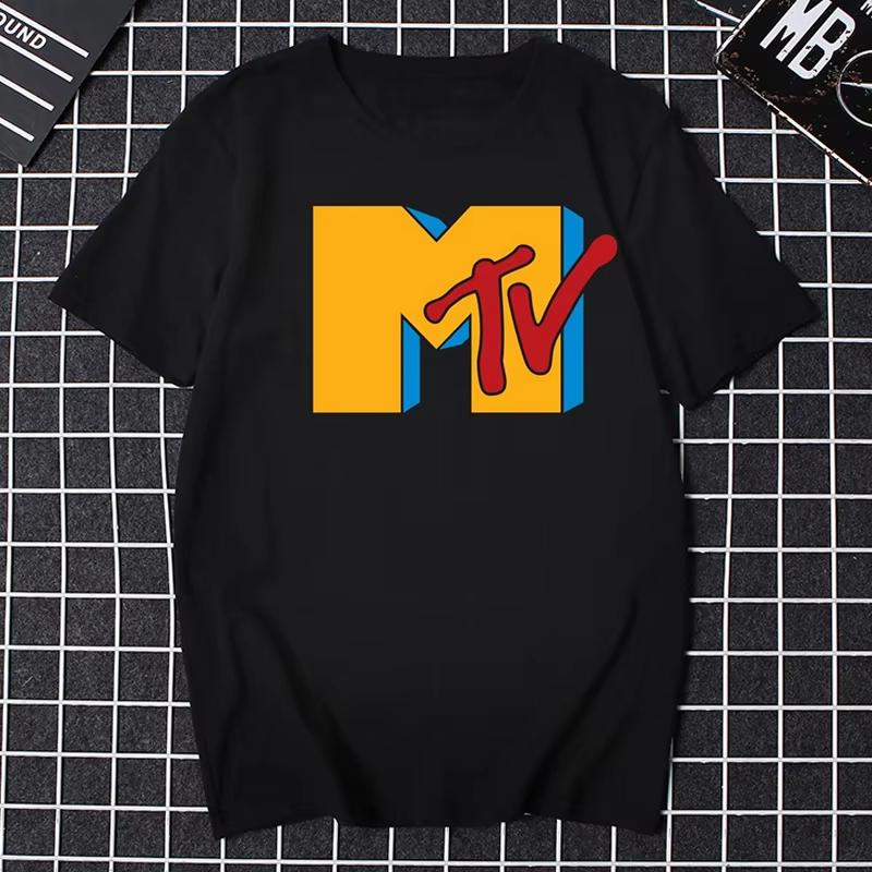 Tricou Retro Bărbați Femei Vintage Rock Hip Hop Tv Vară Mtv Music Television Grafic Top Streetwear Supradimensionat Larg Casual