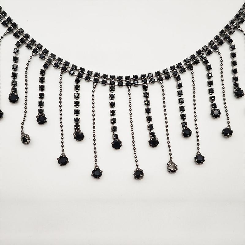 90Cm Crystal Rhinestone Tassel Claw Chain Sewing Glue On Clear Rhinestone Fringe Trim Chain Decorative Craft Wedding Dress Diy