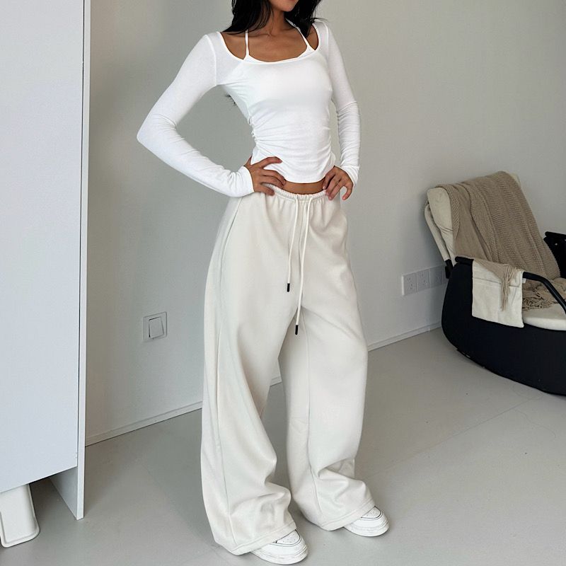 Akiyo Studio 2025 Loose Pants Elastic Lace Thin Velvet Machete Banana Sweatpants Casual Pants Loose