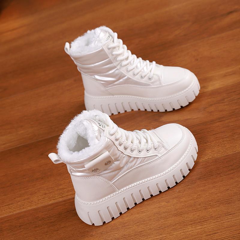 Schneestiefel Winter Neu Samt Verdickt Warm Pelz Integriert Dicke Sohle Kurze Stiefel Hoher Schaft Baumwollschuhe