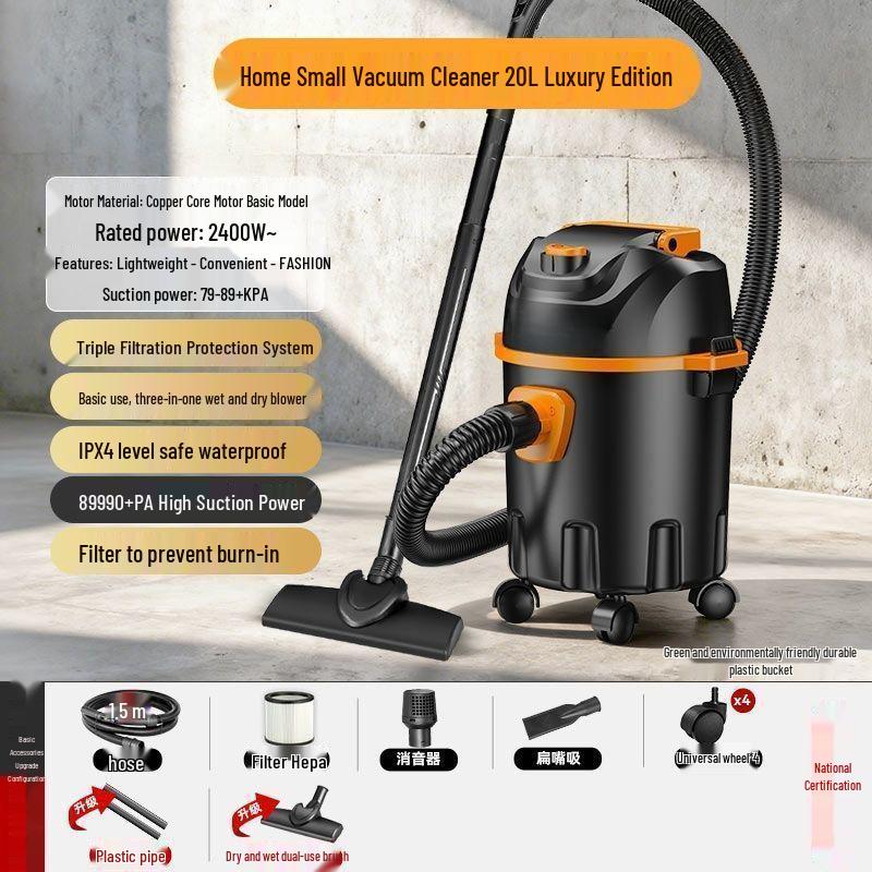 High-Power Industrial Vacuum Cleaner for Home, Car, and Carpet Cleaning