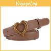 Leather Waist Band For Women With Snap Closure And Alloy Heart Detail For Casual Look