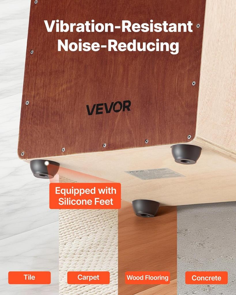 Large Cajon Box Drum Birch Wood Percussion Instrument with Snare Wires