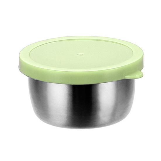 6Pcs Sauce Cups with Easy Open Colorful Lids Leak-Proof 40ml Salad Dressing Containers Stainless Steel Snack Cups