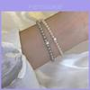 Elegant Geometric Pearl Bracelet With Dazzling Zircon For Womens Unique Style