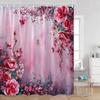 Romantic Rose Shower Curtain - Vibrant Floral & Butterfly Designs for Elegant Bathroom Décor, Waterproof, Easy Care & Soft Touch