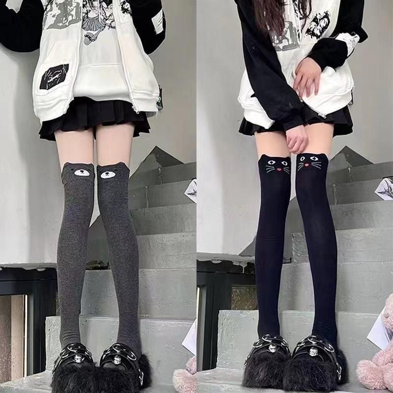 Damen Herbst- und Winter Panda Kniestrümpfe Cartoon Katze Socken Unterschenkelsocken Schlanke Damensocken Süße Strümpfe