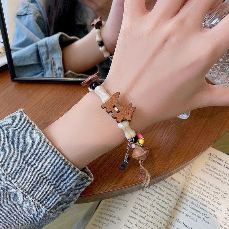 New Cute Puppy Bracelet New Chinese Style Woven Adjustable Carrying Strap Design Sense Girlfriends Couple Hand Jewelry Bracelet