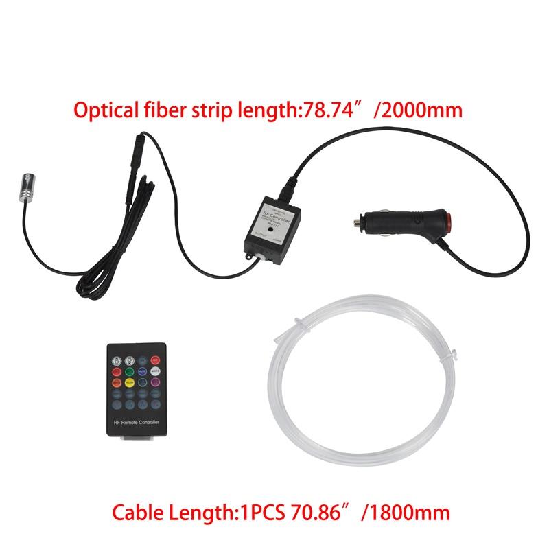 DC12V Universal Car LED Opitcal Fiber Ambient Lighting Kit 5050 LED Super Bright