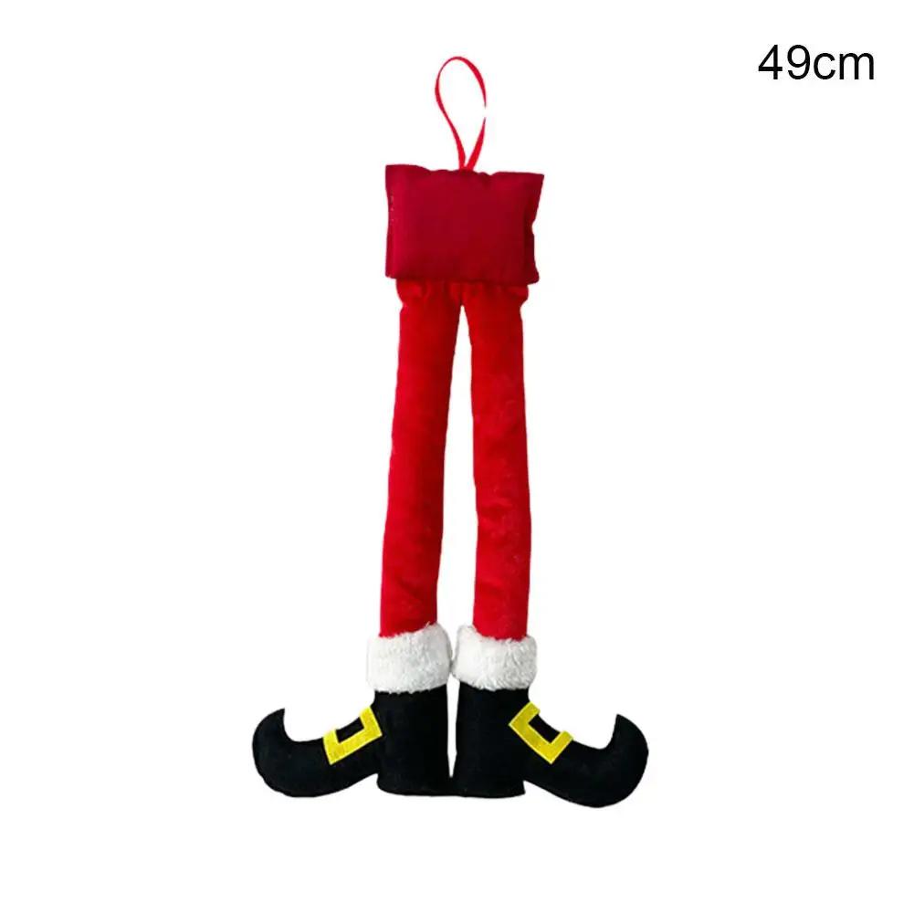 2025 New Year Christmas Elf Santa Legs Car Accessory Christmas Decor For Home Xmas Tree Pendants Auto Rear Trunk Door Leg D H3B1