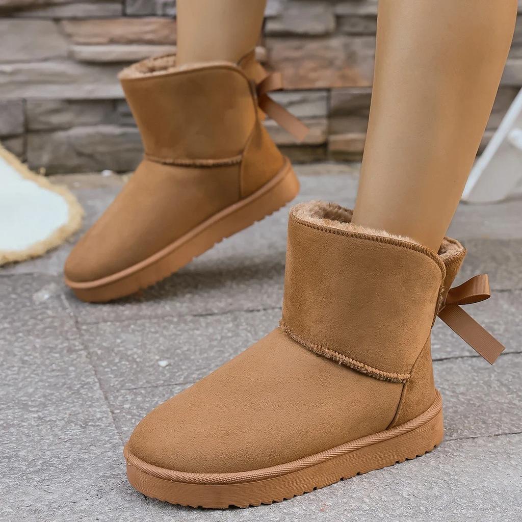 Fashion Women Mid Calf Boots Designer Platform Thickened Fluff Shoes Women New Warm Fur Luxury Comfortable Ankle Boots Zapatos De Mujer