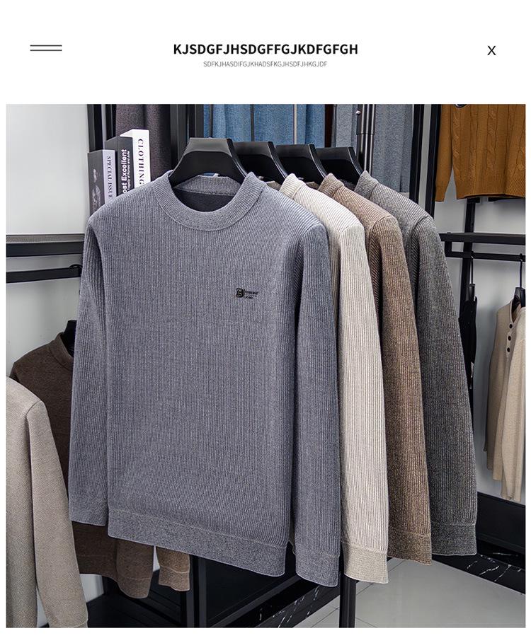 Men’s Winter Mink Velvet Thick Knit Sweater - Round Neck Luxury Casual Pullover