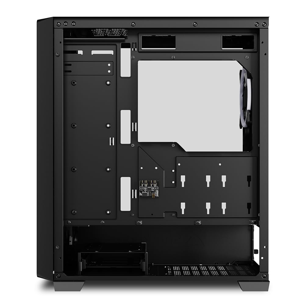 Sharkoon Mid Tower PC Case VS8 RGB Black Checkered Flag Style Front Panel Compatible with ATXMicro ATXMini-ITX Standards Equipped with 2 120mm Fans1