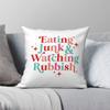Eating Junk & Watching Rubbish Square Pillowcase Polyester Linen Velvet Pattern Zip Decor Throw Pillow Case Home Cushion Cover
