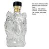 Wolfskopf Whiskey-Karaffe, 3D-Glas-Wolf-Spirituosenflasche mit Stopfen, Handgeblasener Tier-Weinspender für die Hausbar, Geschenkbox