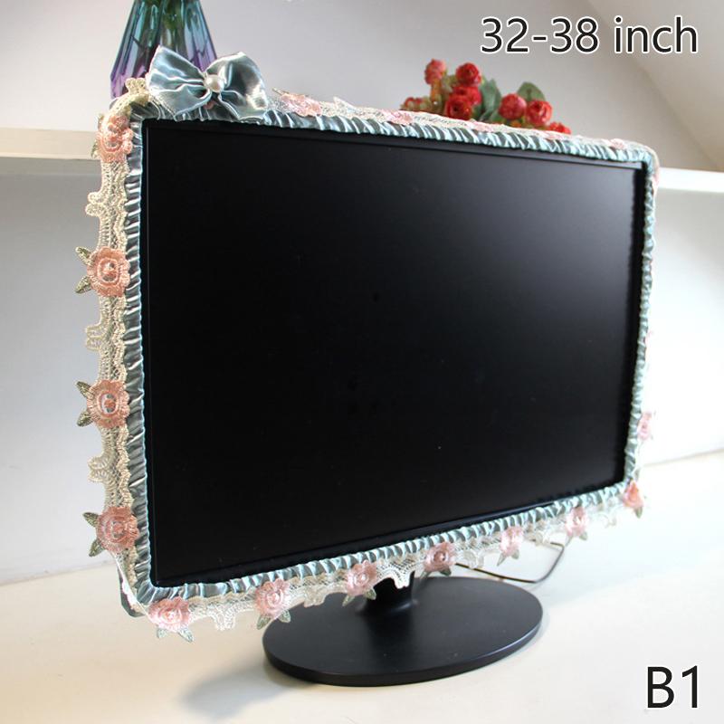 Estilo Fada 24-38 Polegadas Capa Protetora de Pó para TV Monitor de Computador Proteção Adesivo Montado na Parede Mesa Tela Curva Tecido Macio Artesanato