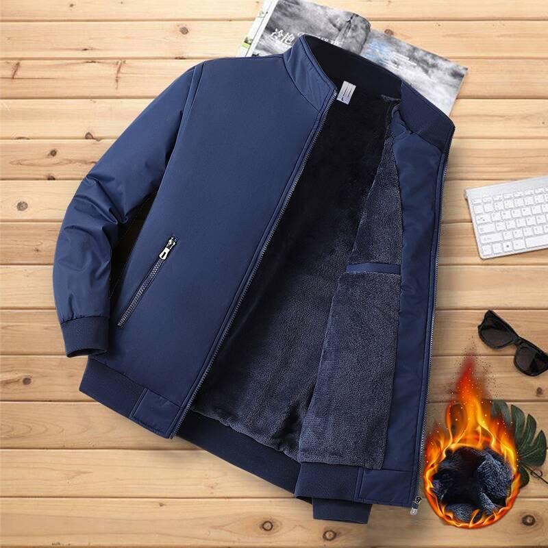 Dad's Thickened Velvet Autumn and Winter Chenille Middle-aged and Elderly Men's Casual Jackets and Elderly Men's Jackets