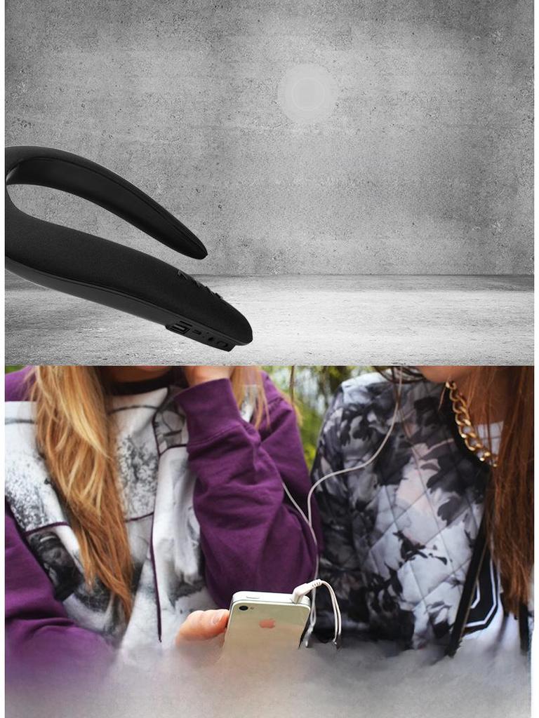 5D Stereo Trådløs Bluetooth U-formet Nakkehøyttaler & Mikrofon