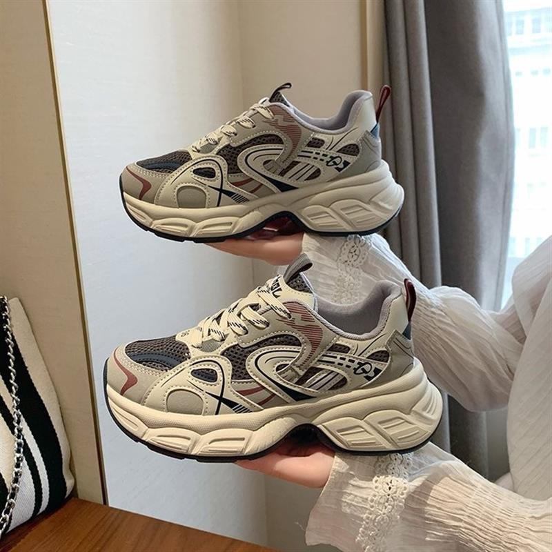

Gray women s thick soles increase in height, spring fashion casual shoes, spring and autumn new sports shoes are versatile 40 серый