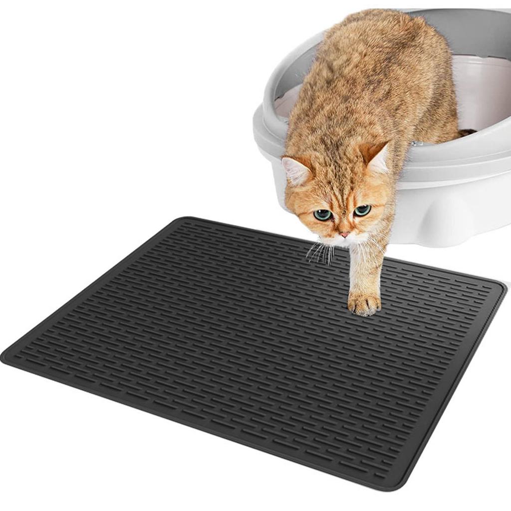 Cat Litter Mat Anti Slip Versatile Silicone Large Kitty Litter Trapping Mat for Indoor Home