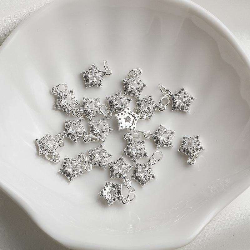 שרשרת תליון כוכב זירקוניום מצופה זהב 14K אביזר תכשיט DIY