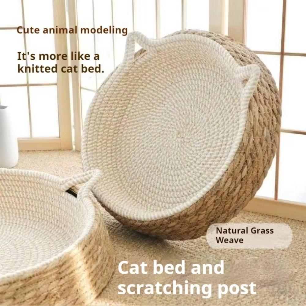 Cotton Rope Cat Scratching Board Round Dog Sleeping Bed Pet Sofa Bed  Enrichment Activity