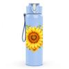 1PC Sunflower Single Bloom Decor 750ml Color Plastic Sports Water Bottle Leakproof Flip Straw Lid Suitable for Sports Office Home Use