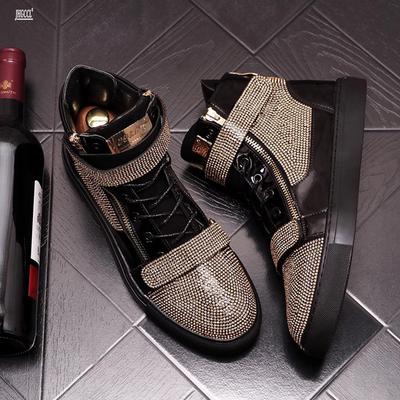Luxury Men's Ankle Boots Trend Sports Casual Shoes G Old High Top Board Shoes Youth Personality In the Personality Boot