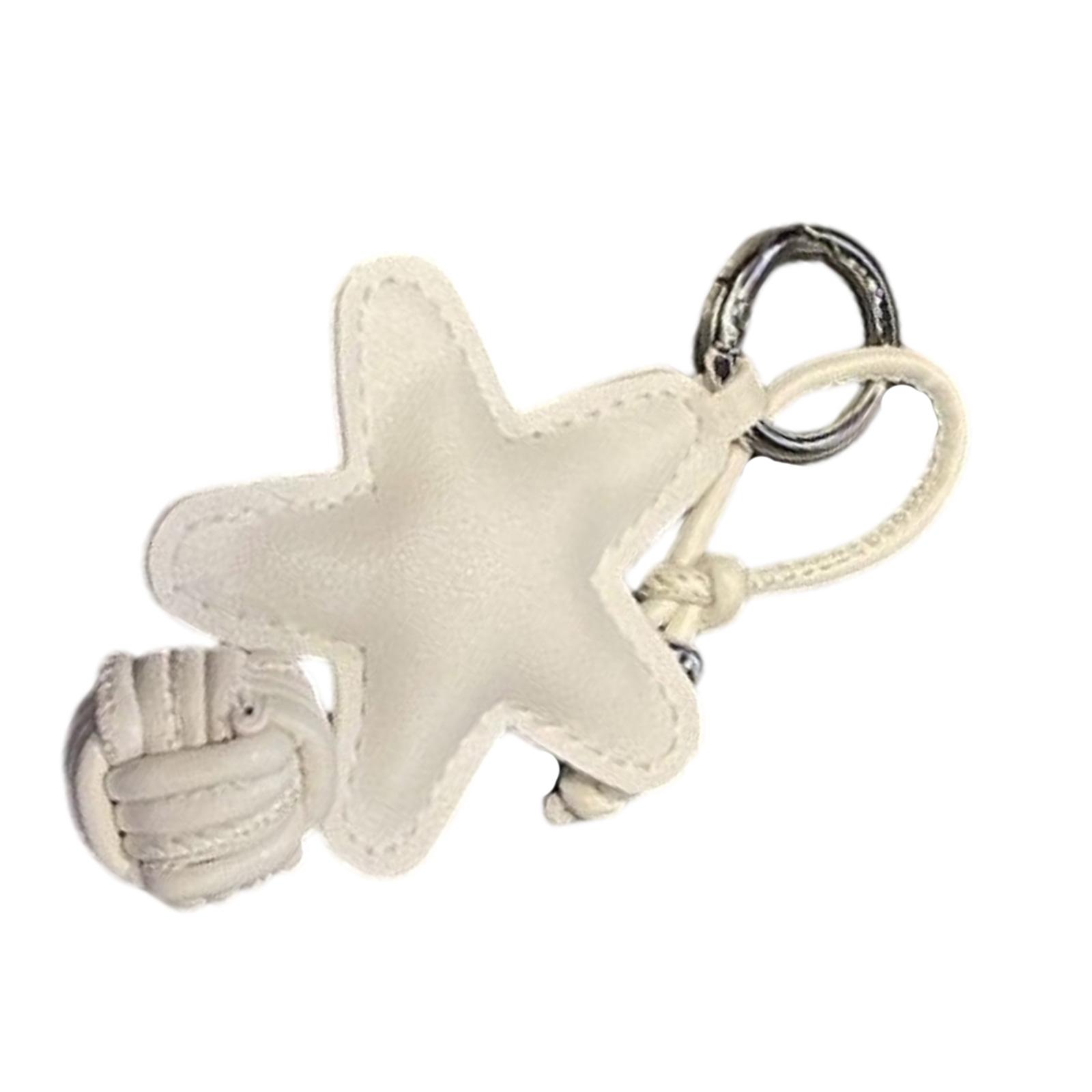 

Ручна робота Пентаграма Брелок Аксесуар Підвіска Стильний Дизайн зі штучної шкіри Кільце для ключів для сумок та ключів білий