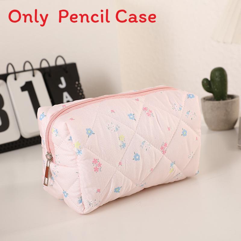Soft Quilted Octagonal Makeup Bag With Floral Pattern For Girls And Travel