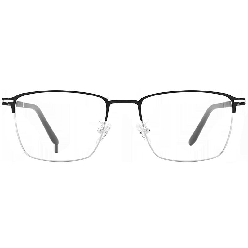 3007 Men's Retro Full-Rim Eyeglasses: Plastic/Steel Myopia Frame with Metal Half-Titanium Design