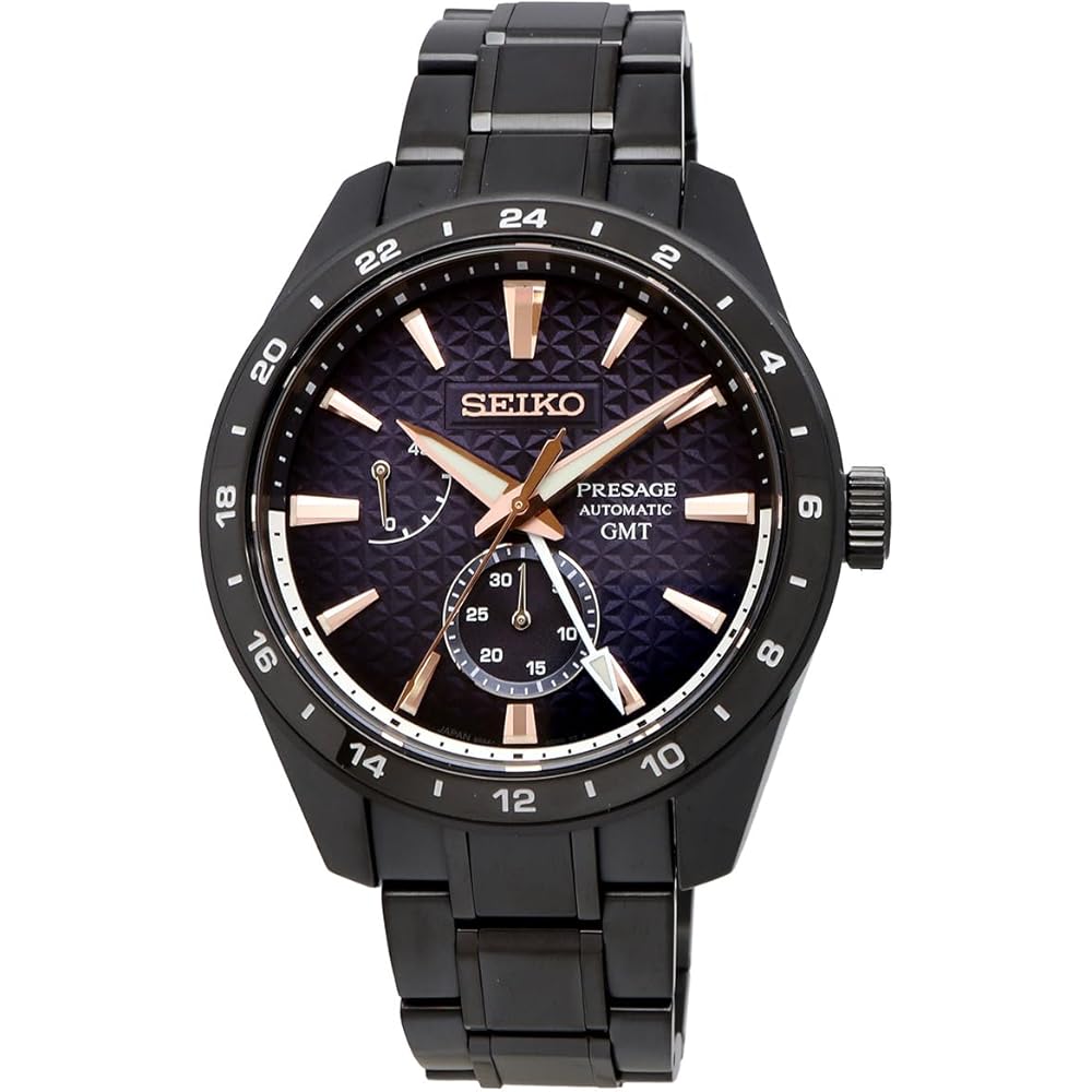 Seiko Presage Sharp Edged Series Men's Automatic GMT Watch Sapphire Glass Made in Japan SPB361J1
