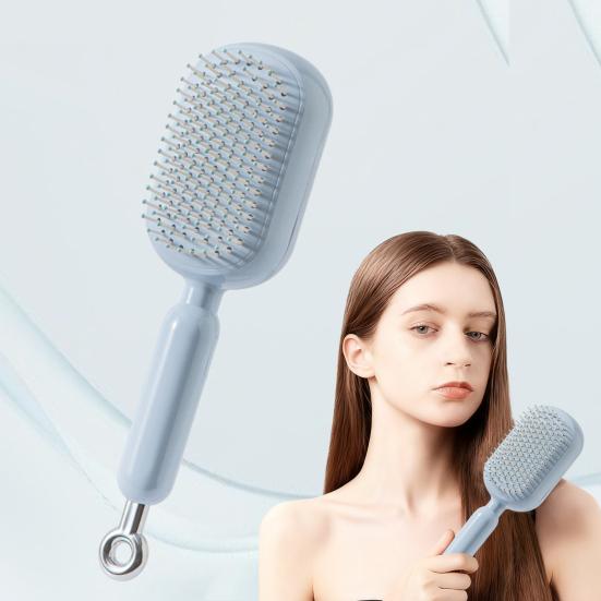 1/2/3 Pcs Escova de Cabelo Retrátil Auto-Limpante Massagem no Couro Cabeludo Antiestática Pente Almofada de Ar Portátil Viagem Homens Mulheres Escova para Desembaraçar e Estilizar Cabelo