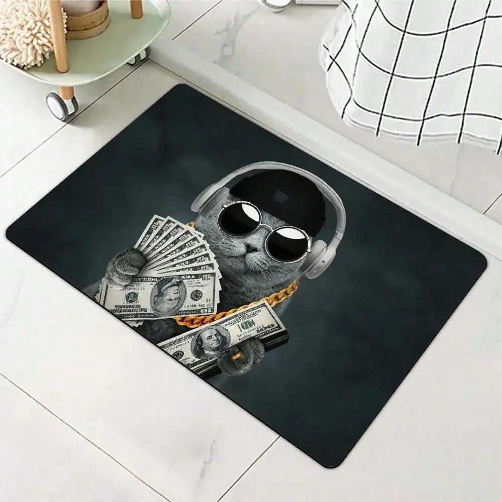 Kitten Doormat Soft and Comfortable Welcome Carpet Cute Floor Mat for Bedroom Entrance Living Room Bedroom Dining Table Area Mat
